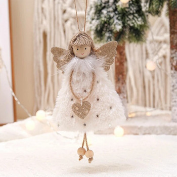 Коледна плюшена играчка за кукла ангел Висящи висулки Орнаменти Новогодишна украса за коледно дърво Noel Natal Decoration Home Decor
