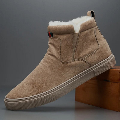 Meeste puuvillased kingad Meeste saapad Meeste lihtsad talvised Meeste kõrged puuvillased kingad Soojad ja paksu tallaga meeste vabaajajalatsid