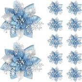 5gab 14,5 cm dzirkstoši Ziemassvētku rotājumi Zelta pulverveida ziedu durvis un logi Ziemassvētku eglīšu rotājumi Laimīgu Jauno gadu