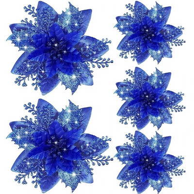 5gab 14,5 cm dzirkstoši Ziemassvētku rotājumi Zelta pulverveida ziedu durvis un logi Ziemassvētku eglīšu rotājumi Laimīgu Jauno gadu