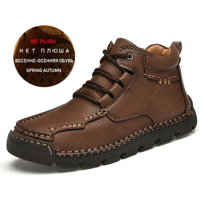 Ziemas vīriešu zābaki silti āra vīriešu sniega zābaki īstas ādas āra potītes gumijas vīriešu ikdienas kedas darba motocikla zābaki