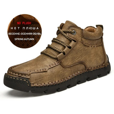 Ziemas vīriešu zābaki silti āra vīriešu sniega zābaki īstas ādas āra potītes gumijas vīriešu ikdienas kedas darba motocikla zābaki