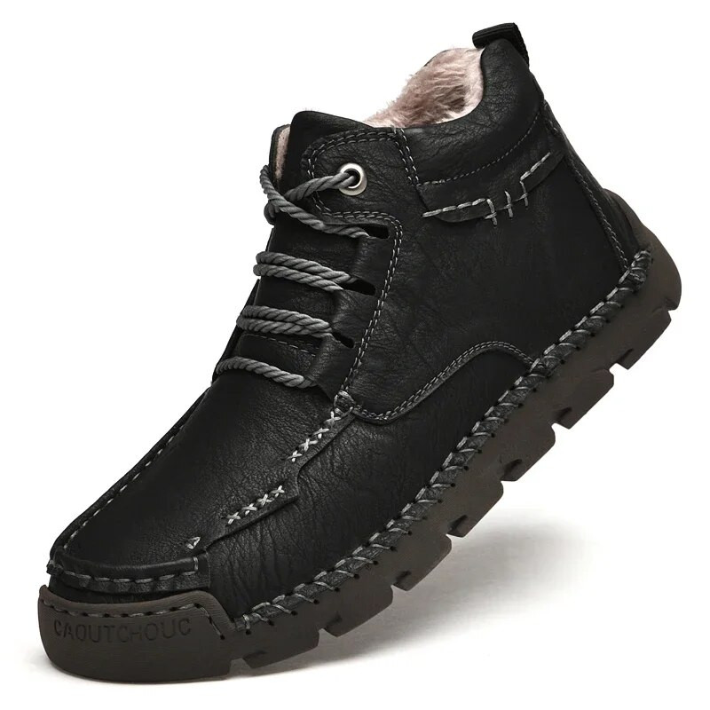 Ziemas vīriešu zābaki silti āra vīriešu sniega zābaki īstas ādas āra potītes gumijas vīriešu ikdienas kedas darba motocikla zābaki