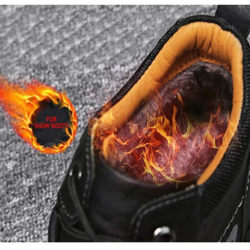 Ziemas vīriešu zābaki silti āra vīriešu sniega zābaki īstas ādas āra potītes gumijas vīriešu ikdienas kedas darba motocikla zābaki