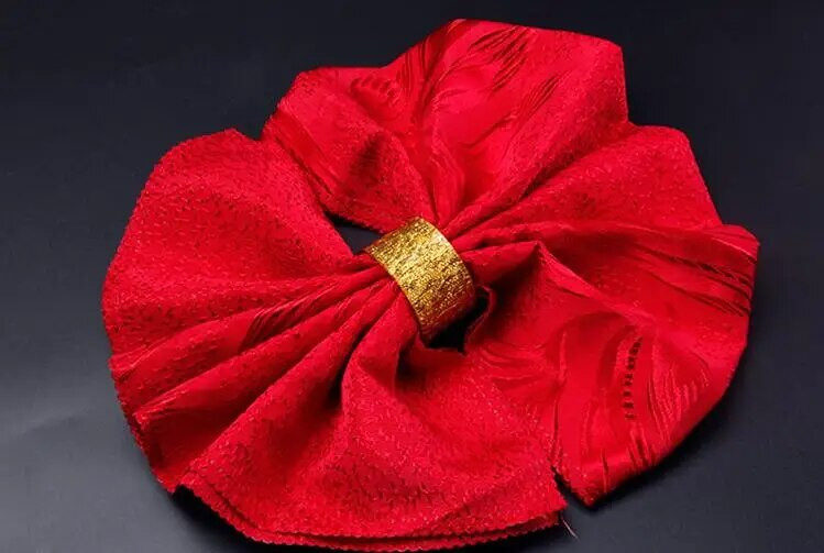 10 gab 45 mm apaļi zelta/sudraba akrila salvešu gredzeni salvešu turētājs kāzu viesnīcām mājas piederumi