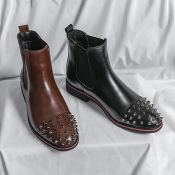 Πριτσίνια Παπούτσια εργασίας ασφαλείας για άντρες Chelsea Steel Head Δερμάτινες μπότες Ανδρική μόδα Μπότες αστραγάλου Grace Cowboy Μπότες αλόγου μυτερές