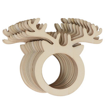 10 τμχ Elk Antler θήκη χαρτοπετσέτας θέσης Μίνι Ξύλινο δαχτυλίδι για χριστουγεννιάτικο πάρτι Δείπνο Δείπνο Σπίτι Τραπεζάκι Σετ Πασχαλινό