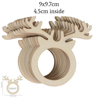 10 τμχ Elk Antler θήκη χαρτοπετσέτας θέσης Μίνι Ξύλινο δαχτυλίδι για χριστουγεννιάτικο πάρτι Δείπνο Δείπνο Σπίτι Τραπεζάκι Σετ Πασχαλινό