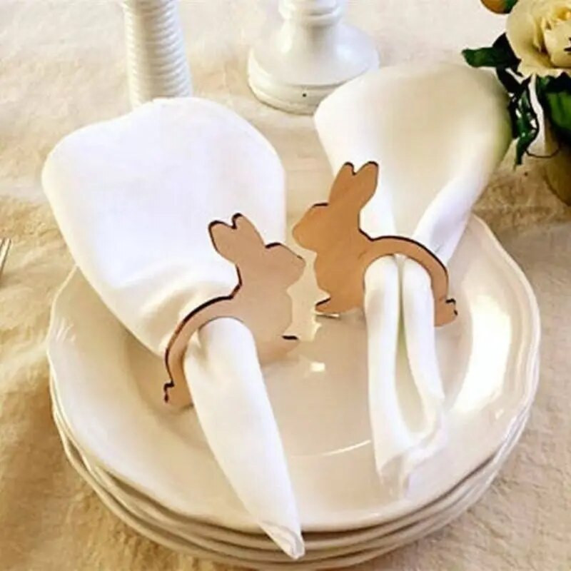 10 τμχ Elk Antler θήκη χαρτοπετσέτας θέσης Μίνι Ξύλινο δαχτυλίδι για χριστουγεννιάτικο πάρτι Δείπνο Δείπνο Σπίτι Τραπεζάκι Σετ Πασχαλινό