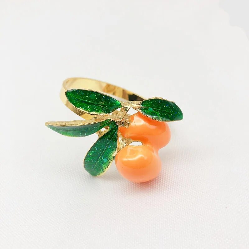 10 τεμ./παρτίδα Hot Sale Δημιουργικό δαχτυλίδι χαρτοπετσέτας Μεταλλικό δαχτυλίδι φρούτων για χαρτοπετσέτα πόρπη για χαρτοπετσέτα Διακόσμηση επιφάνειας εργασίας Χριστουγεννιάτικου πάρτι γάμου