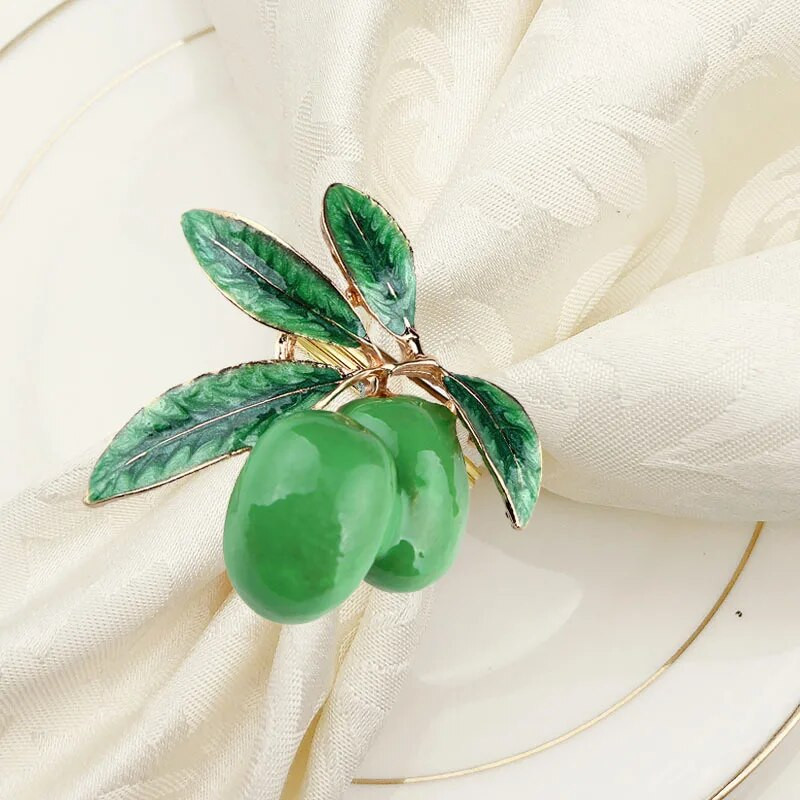 10 τεμ./παρτίδα Hot Sale Δημιουργικό δαχτυλίδι χαρτοπετσέτας Μεταλλικό δαχτυλίδι φρούτων για χαρτοπετσέτα πόρπη για χαρτοπετσέτα Διακόσμηση επιφάνειας εργασίας Χριστουγεννιάτικου πάρτι γάμου