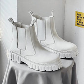 Rudens ziemas vīriešu balti Chelsea zābaki Modes zābaki ar augstu platformu vīriešiem āra ielas potītes zābaki Man botas para hombre 202