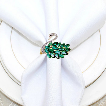 6 τμχ/παρτίδα Νέο δαχτυλίδι από πετσέτα κύκνου, υφασμάτινο δαχτυλίδι γάμου για την Ημέρα του Αγίου Βαλεντίνου, κρυστάλλινη θήκη για χαρτοπετσέτα με πετσέτα