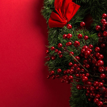 10 ΤΕΜ Χριστουγεννιάτικα κόκκινα μούρα Χριστουγεννιάτικη προσομοίωση Διακόσμηση κλαδιού μούρων DIY Χριστουγεννιάτικη απομίμηση Floral Arranging Διακόσμηση κλαδιού μούρων