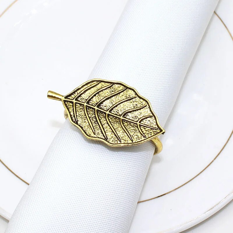 10 tk/tk Classic Vintage Leaf Salvrätiku Ring Leaf Salvräti Pandla Vahtra Leaf Sulamist Salvräti Sõrmus Pulmalaua kaunistus