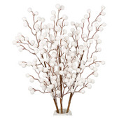 1 τεμ. Τεχνητά λευκά μούρα μίσχοι Χριστουγεννιάτικα μούρα κλαδιά για λουλούδια συνθέσεις & σπιτικές χειροτεχνίες ψεύτικα στολίδια για χιόνι