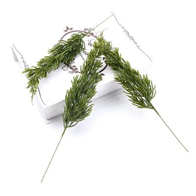 5 tk Rohelised männipuu jõululehed Kodukaunistused Plastist vaasid pulmadeks Dekoratiivsed lilled Pärjad isetehtud kunsttaimed