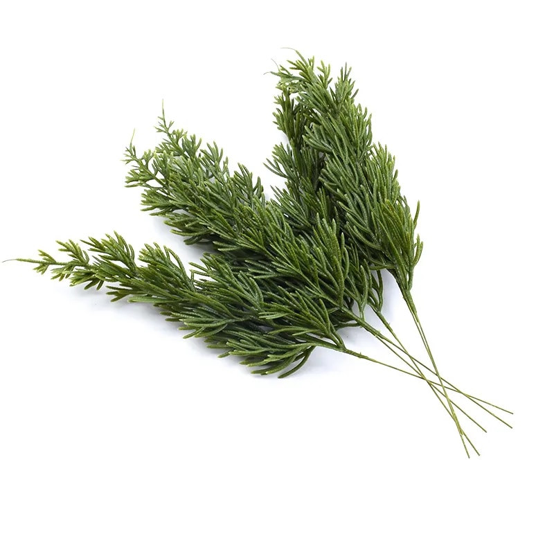 5 tk Rohelised männipuu jõululehed Kodukaunistused Plastist vaasid pulmadeks Dekoratiivsed lilled Pärjad isetehtud kunsttaimed