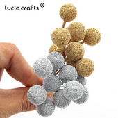 20gab 14mm mākslīgo augļu ziedu putekšņlapa DIY Ziemassvētku kāzu ballīte Valentīndienas dāvanu kastīte Vainagi Dekorācijas A0603