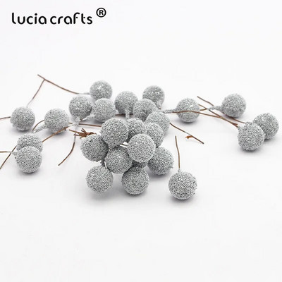 20gab 14mm mākslīgo augļu ziedu putekšņlapa DIY Ziemassvētku kāzu ballīte Valentīndienas dāvanu kastīte Vainagi Dekorācijas A0603