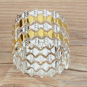 SHSEJA 5db/tétel Szalvéta virágos Szalvéta gyűrű arany / ezüst luxus európai stílusú ruha karika szalvéta gyűrű csatos ruhagyűrű