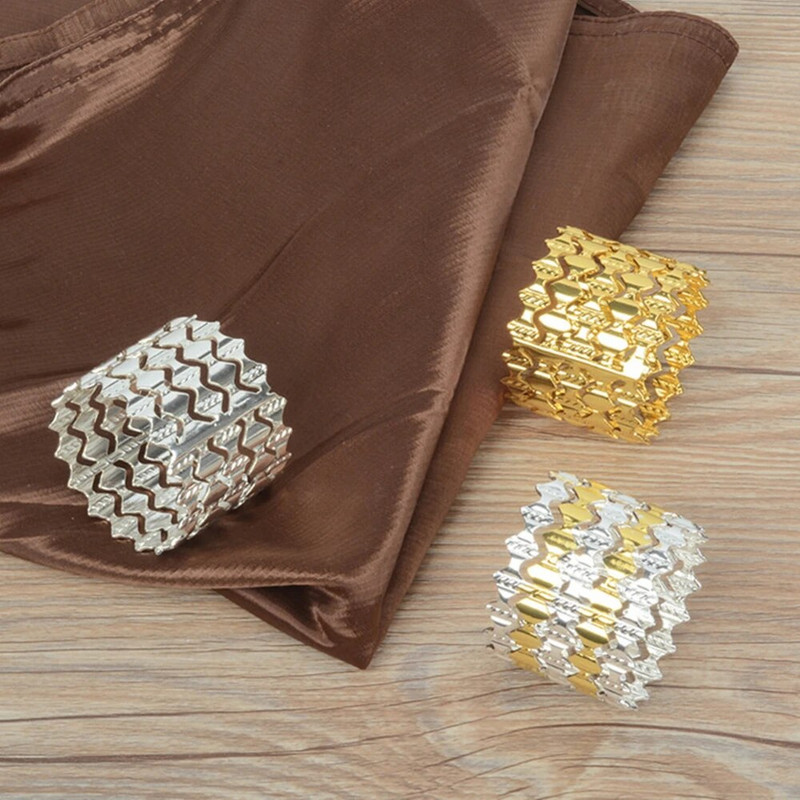 SHSEJA 5db/tétel Szalvéta virágos Szalvéta gyűrű arany / ezüst luxus európai stílusú ruha karika szalvéta gyűrű csatos ruhagyűrű