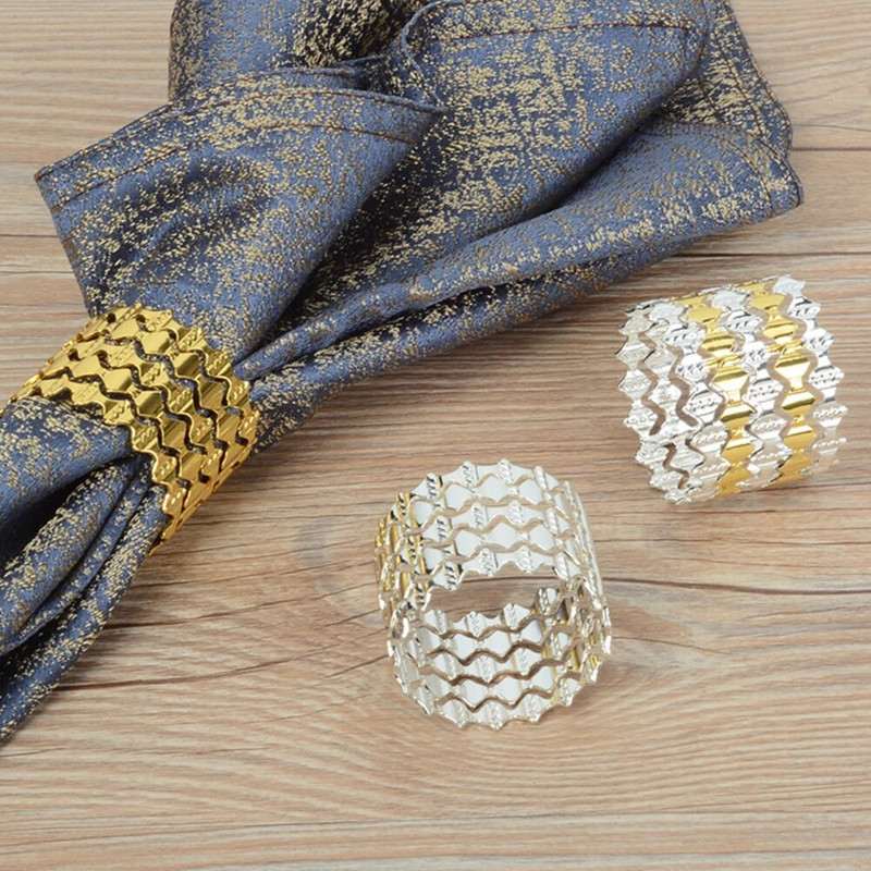 SHSEJA 5db/tétel Szalvéta virágos Szalvéta gyűrű arany / ezüst luxus európai stílusú ruha karika szalvéta gyűrű csatos ruhagyűrű