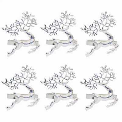 6Gb jaukta stila Ziemassvētku salvešu gredzens Ziemassvētku eglītes sniegpārsla ziemeļbrieža salvešu turētājs Ziemassvētku kāzu vakariņu galda dekorēšanai