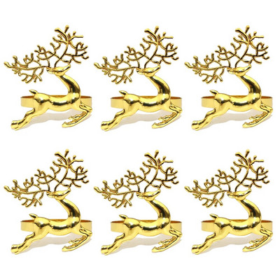 6Gb jaukta stila Ziemassvētku salvešu gredzens Ziemassvētku eglītes sniegpārsla ziemeļbrieža salvešu turētājs Ziemassvētku kāzu vakariņu galda dekorēšanai