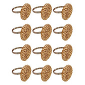 Rudens salvešu gredzenu komplekts 12, vintage salvešu gredzens galda klāšanai, roku darbs rotangpalmas servjetu gredzenu turētājs kāzām CNIM Hot