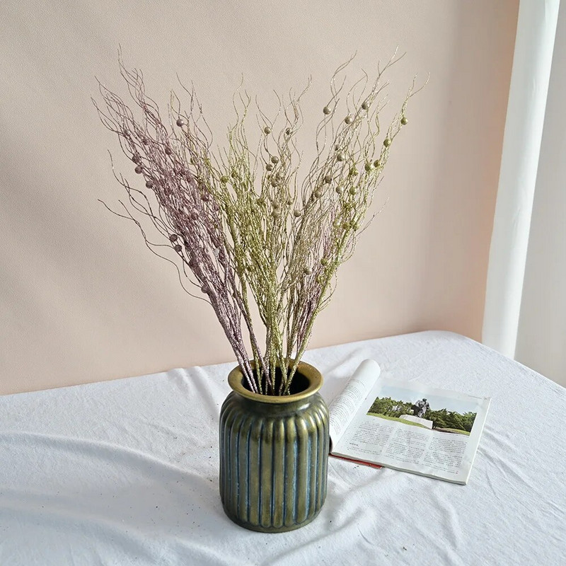 5 gab. Ziemassvētku eglītes rotājums Glitter 42cm mākslīgo ziedu zari Mājas viltus ziedu Ziemassvētku rotājums Jaungada ballīte