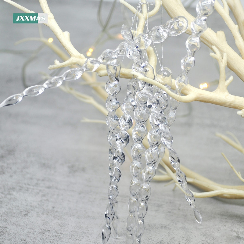 12 DB karácsonyi szimuláció jég karácsonyfa medál új termék hamis jégcsap téli buli karácsonyi újévi dekoráció Navidad 13cm