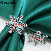 6Gb jaukta stila Ziemassvētku salvešu gredzeni Sudraba sniegpārsla Ziemassvētku salvešu turētājs svētku kāzu ballītei vakariņu galda dekors HWC171