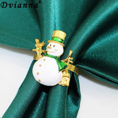 6Gb Ziemassvētku salvešu gredzenu turētāji Zelta salvešu gredzeni Ziemassvētku vakariņām ballītēm Kāzu galda dekorēšanas piederumi HWC78