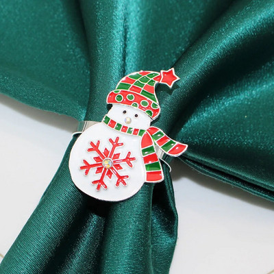 6Gb Ziemassvētku salvešu gredzenu turētāji Zelta salvešu gredzeni Ziemassvētku vakariņām ballītēm Kāzu galda dekorēšanas piederumi HWC78