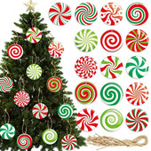 16 tk paberist jõulukommi ripats pulgakomm, rippuvad jõulupuu kaunistused 2024 uusaasta kingitus kodu jõulukaunistus