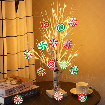 16 бр. Хартиени коледни бонбони, висулка, близалка, висящи орнаменти за коледно дърво 2024, подарък за Нова година Коледна украса за дома