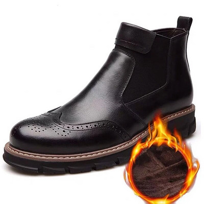 ādas Chelsea zābaki potītes sniega zābaki ūdensnecaurlaidīgi ziemas apavi motociklu zābaki vīriešu zābaki rudens ziema