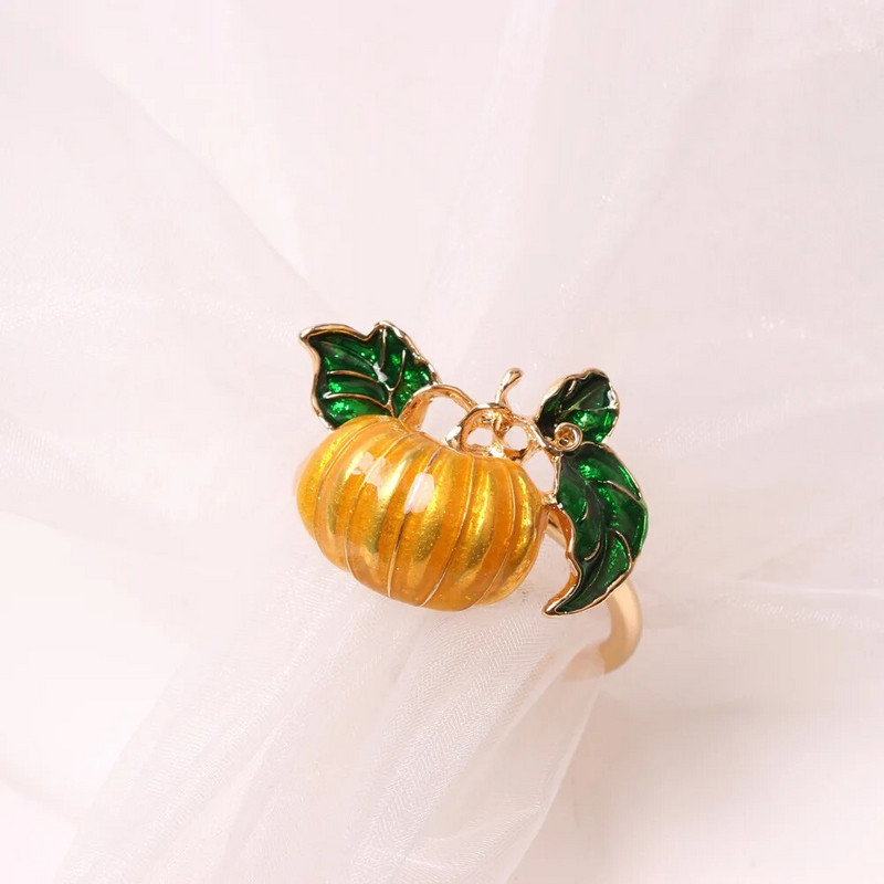 6 τμχ/ παρτίδα Μόδα Δαχτυλίδι από χαρτοπετσέτα γάμου Δαχτυλίδι πετσέτας χριστουγεννιάτικου πάρτι με κουμπιά πετσέτας χριστουγεννιάτικου πάρτι Δαχτυλίδι πετσέτας κολοκύθας