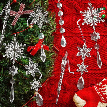5τμχ Χριστουγεννιάτικη Διακόσμηση Ακρυλικά Μενταγιόν από παγωτό Μενταγιόν με λωρίδες πάγου Χριστουγεννιάτικα μενταγιόν Χριστουγεννιάτικου δέντρου 2024