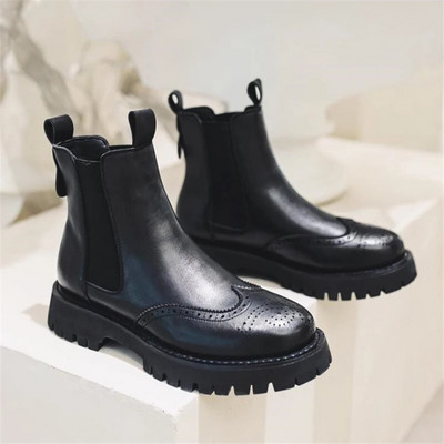 Vintage šķeltas ādas vīriešu zābaki plakana platforma puszābaki vīriešu rudens ziemas vilnas sniega zābaki Vīriešu ikdienas bullock apavi