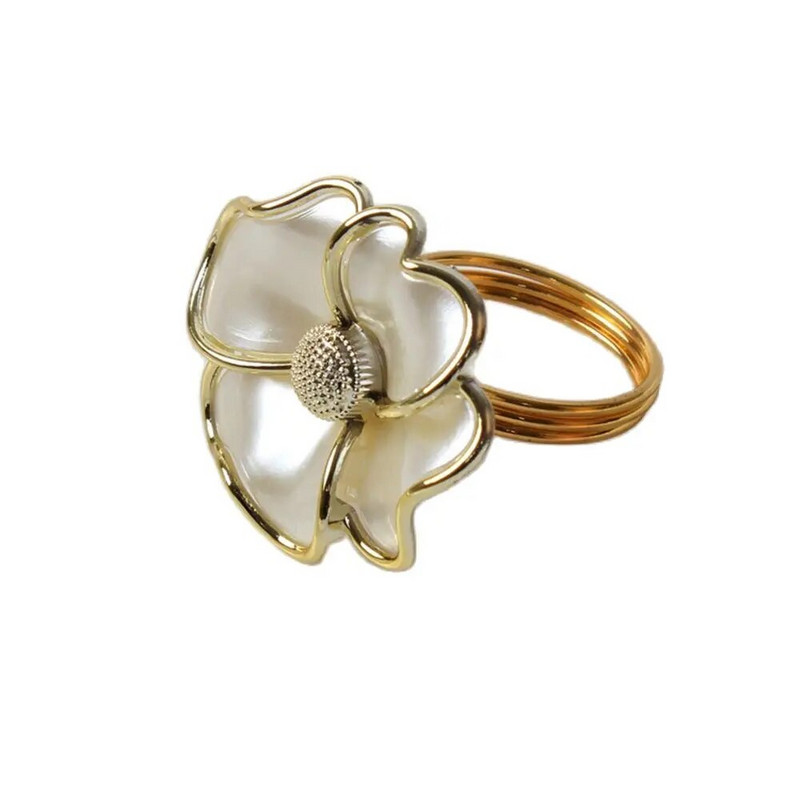 6kom/lot Modni prsten za salvete bijelo cvijeće prsten za salvete hotel prekrasna kopča za salvete vjenčani ukrasi za stolni prsten prsten za salvete