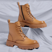 Talvine kvaliteetne külgtõmblukk Chelsea meeste saapad Mood Kollased Saapad Nahast saapad Meeste Paksu Talla Ametlikud Luksuslikud ärisaapad