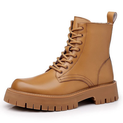 Talvine kvaliteetne külgtõmblukk Chelsea meeste saapad Mood Kollased Saapad Nahast saapad Meeste Paksu Talla Ametlikud Luksuslikud ärisaapad