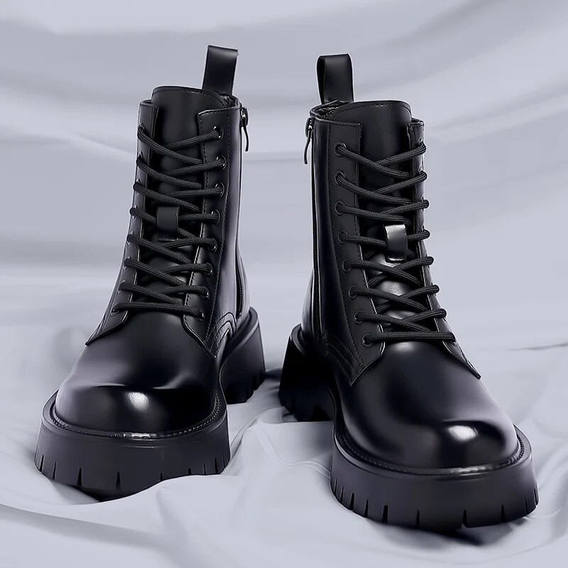 Talvine kvaliteetne külgtõmblukk Chelsea meeste saapad Mood Kollased Saapad Nahast saapad Meeste Paksu Talla Ametlikud Luksuslikud ärisaapad