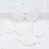 20db 74*43mm fehér angyal szárny rátétek egyoldalas csillámporok tündérszárny foltok barkácsolás fejfedő csokornyakkendő dekor