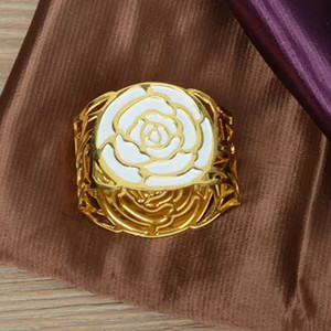 SHSEJA 1db/tétel Esküvői étterem szalvéta gyűrű gyönyörű rózsák szalvéta csat hotel bankett szalvéta gyűrű asztali dekoráció