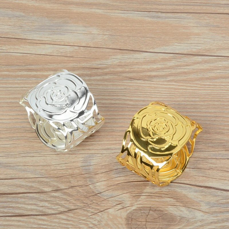 SHSEJA 1db/tétel Esküvői étterem szalvéta gyűrű gyönyörű rózsák szalvéta csat hotel bankett szalvéta gyűrű asztali dekoráció