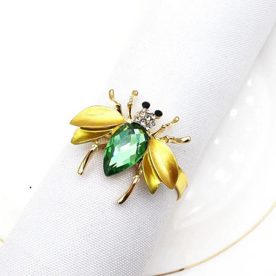 6 τμχ/παρτίδα Προσομοίωση έντομο κούμπωμα σερβιέτας μεταλλικό δαχτυλίδι σερβιέτας επιτραπέζιου διακοσμητικό δαχτυλίδι χαρτοπετσέτας χρυσή θήκη χαρτοπετσέτας