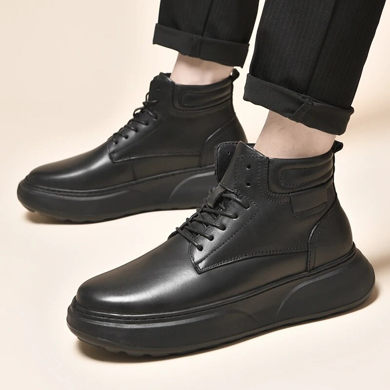 Cizme din piele pentru bărbați Cizme casual de modă Pantofi din pentru bărbați Talpă exterioară confortabilă și durabilă Cizme pentru bărbați pentru exterior Pantofi clasici pentru bărbați noi